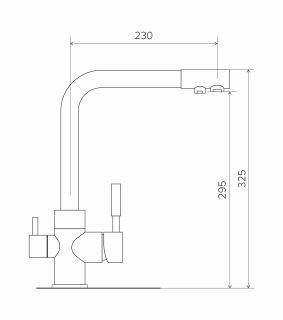 Смеситель для кухни Polygran Высокий дуо чёрный 627505